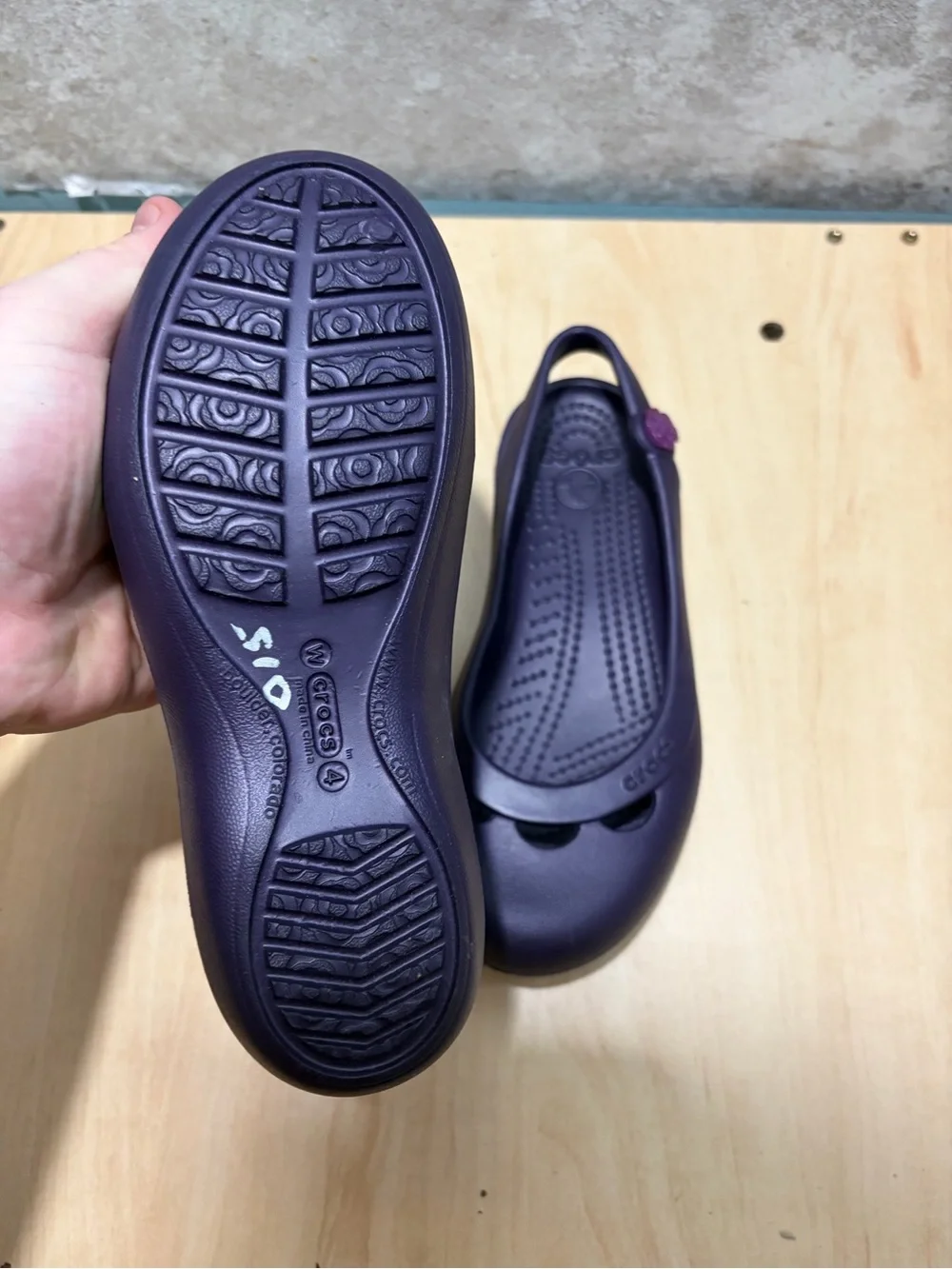Purple Crocs Jayna slingback ballet flat size women’s 4